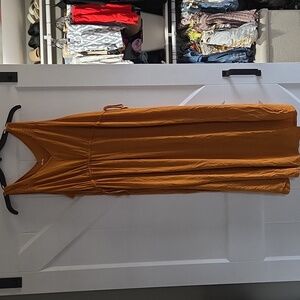 Sleeveless Mustard Maternity Dress